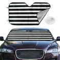 thumbnail image 2 of Haiem Black And White Stripes Car Windshield Sun Shade - Blocks UV Rays Sun Visor Protector, Sunshade to Keep Your Vehicle Cool, Universal Fit SUV Van Sedan-Medium, 2 of 7