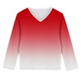 thumbnail image 4 of Piuwrlz Kids Long Sleeve Shirts Girls T-Shirts Printed V-neck V-neck T Shirt Tops Red Size 11 Years, 4 of 8