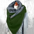 thumbnail image 5 of PMVFHDE Women's Double Layer Snap Closure Triangle Scarf for Fall and Winter, Solid Color Warm Wrap for Women, Fashionable High Neck Style Scarf for Cold Weather Green, 5 of 5
