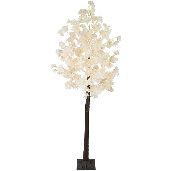 Northlight 6' LED Lighted White Floral Artificial Tree - Warm White Lights