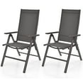 thumbnail image 1 of Gymax Ensemble de 2 Chaises de Salle à Manger Pliantes pour Patio Chaise de Camping avec Dossier Réglable, 1 of 10