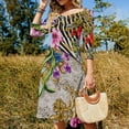 thumbnail image 4 of Vibrant Floral Animal Print Textile Dress Summer Dresses Woman Street Style Big Size Casual Dress, 4 of 9