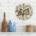 thumbnail image 3 of Dreamtimes Western Desert Cowboy Clock Silent Round Wall Clock, Non Ticking Battery Device Clocks Creative Decoration Wall Clock for Living Room Bedroom Office Kitchen, 3 of 7