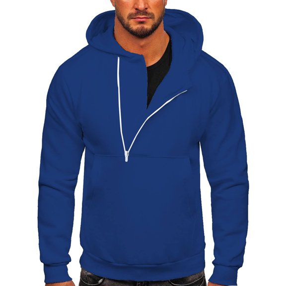Mens Hoodies Sale Clearance,Half Zip Gym Hoodie for Men Plain Hooded Sweatshirt Long Sleeve Casual Sports Hoody Solid Sweater Autumn Winter Pullover Jumper with Pocket UK Plus Size S-5XL