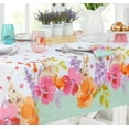 thumbnail image 3 of Newbridge Square Fabric Tablecloth, 52 x 52 inch, Rabbit Garden Flower Fields Border, 3 of 8