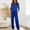 Blue, variant on Womens 2 Piece Loungewear 3/4 Sleeve Crew Neck Elastic Waist Sleepwear Soft Comfy Solid Color Pajama Sets New Summer Pajamas for Women Black M