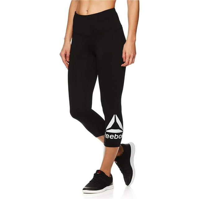 Reebok Pantalon Capri de Compression Athlétique pour Femmes Wanderlust, Noir, Petit