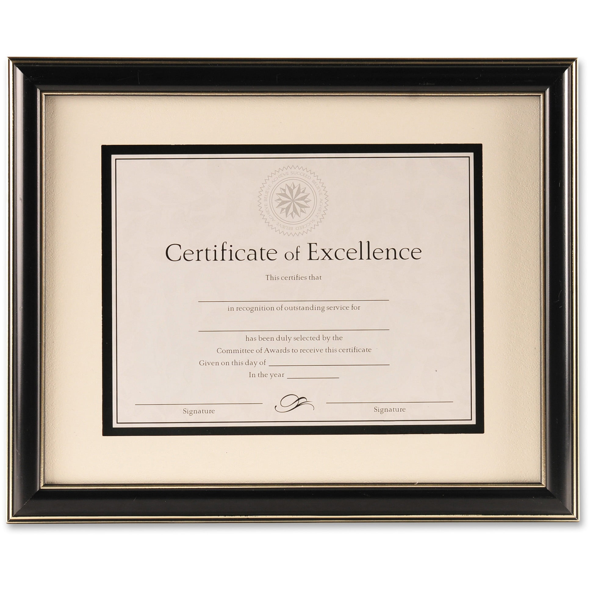 DAX Document Frame, Black Plastic, 11 x 14, 8 1/2 x 11