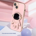 thumbnail image 2 of For iPhone 14 Pro Max/Pro/14 Case with Stand - Cute Astronaut Shape Stand - with Lens Film (Pink), 2 of 4
