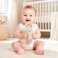 thumbnail image 3 of Rattle Toy Organic Cotton Chewable Soft Bunny Shaped 7.1 Inch Single Pack Handheld Soothing Sensory Toy for Newborn Infant Toddler Early Educational Teething Activity Shower Gift, 3 of 4