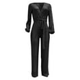 thumbnail image 3 of Daolelai Women's Casual Bodysuit Long Sleeve Sequin Jumpsuit, 3 of 4