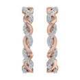 thumbnail image 2 of 10K Rose Gold Diamond Twisted Hoop Earrings (I1-I2 Clarity, 1/5 Carat), 2 of 3