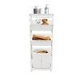 thumbnail image 2 of 4-Tier Laundry Hamper Basket with Wheels Portable Rolling Laundry Baskets Laundry Hampers Clothes Storage Organizer Shelf PP Clothes Sorter Hampers White, 2 of 17