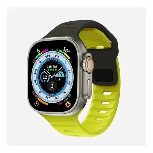 Correa Sport para Apple Watch, Silicona Bicolor, Resistente al Agua, Estilo Deportivo, Compatible con Todas las Series