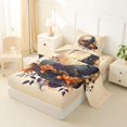 thumbnail image 2 of Manfei Halloween Witch Hat Twin Sheets 3pcs, Chic Floral Rose Pumpkin Bedding, Beige Orange Purple,1 Fitted Sheet, 1 Flat Sheet and 1 Pillowcase, 2 of 5