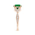 thumbnail image 3 of ANGARA Lab Grown 1.75 Ct Nature-Inspired Emerald Engagement Ring with Leaf Motifs for Women in 14K Rose Gold (Size-8mm) | May Birthstone, Anniversary, Jewelry Gift for Women | Lab-Grown Emerald Ring, 3 of 8