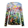 thumbnail image 2 of Haut d'Automne Ample et Intelligent pour Femmes, Col en V, Manches Longues, 95 % Polyester, 5 % Spandex (Multicolore, L), 2 of 4