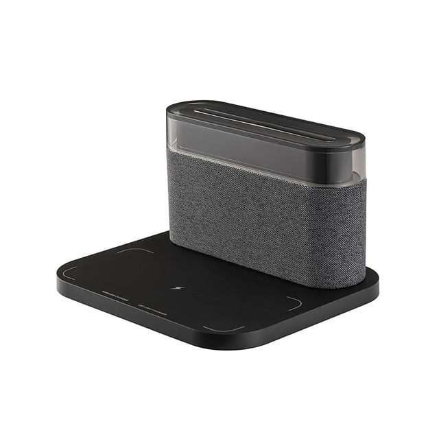 Escritorio Música Luz nocturna rápido Ajustable Práctico Soporte para teléfono Reloj despertador multipropósito Altavoz para sala de estar Negro Sunnimix Luz de noche de música de escritorio