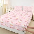 thumbnail image 4 of Erosebridal Cute Bowknot Full Size Sheets,Farm Animal Kawaii Duck Bed Sheets For Girls 4 Pieces, 4 of 6