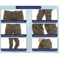 thumbnail image 3 of SKYLINEWEARS Women’s Casual Cargo Utility Work Pants Hiking Multi-Pockets Work Pants Olive L, 3 of 6