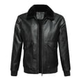 thumbnail image 4 of Miqool Biker Jacket for Men Faux Leather Zip Up Stand Collar Long Sleeve Motorcycle Coats with Pockets, 4 of 5