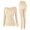 Beige, variant on Elainilye Fashion Shirts For Women Winter Warm Thin Skinny Self Heating Warm Underwear Seamless Round Neck Shaping Underwear Set,Black