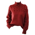 thumbnail image 1 of Sonducket Suéter de mujer cuello medio alto Color sólido elástico chica pulóver invierno clima frío Tops Casual adultos ropa de vestir Prendas para la parte del cuerpo Rojo METRO Sonducket AP013959-07, 1 of 6