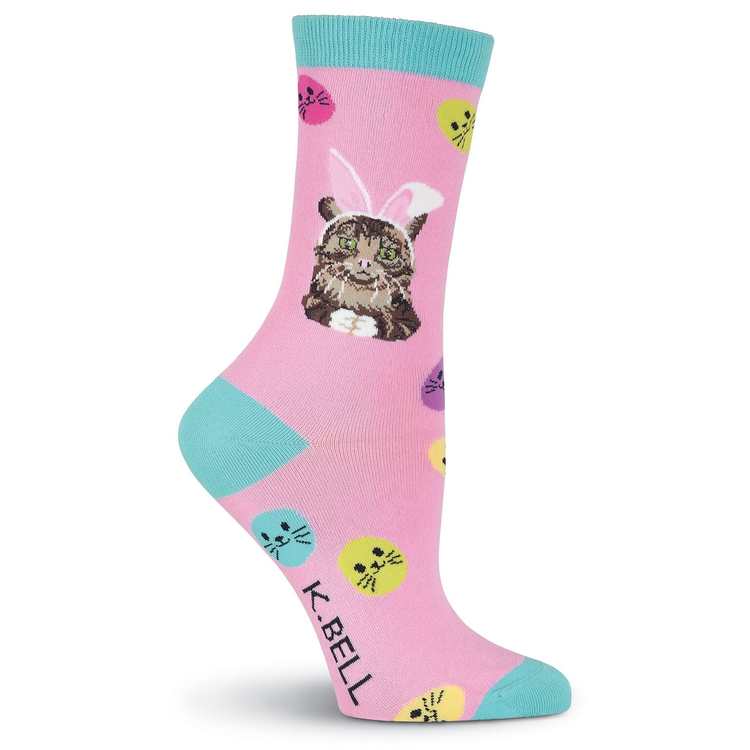 K. Bell Socks Easter Cat Crew Socks