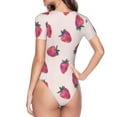 thumbnail image 4 of Naloa Hand Drawn Strawberry Women's Short-Sleeved Onesie, One-Piece Swimsuit for Parties, dates, clubs - XX-Large, 4 of 9