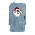thumbnail image 4 of Darzheoy Womens Tops Christmas Loungewear Drop Shoulder Fashion Fall Winter Plush Thickened Long Sleeve Sweatshirts Trendy Printed Thermal Loose Blouses, 4 of 4