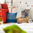 thumbnail image 4 of Sm:)e Buffalo Plaid Eucalyptus America Star 4th of July Throw Pillow Cover 18x18 Inch Set of 4, Polyester Patriotic Outdoor Pillow Case for Sofa Couch, Blue, 4 of 6