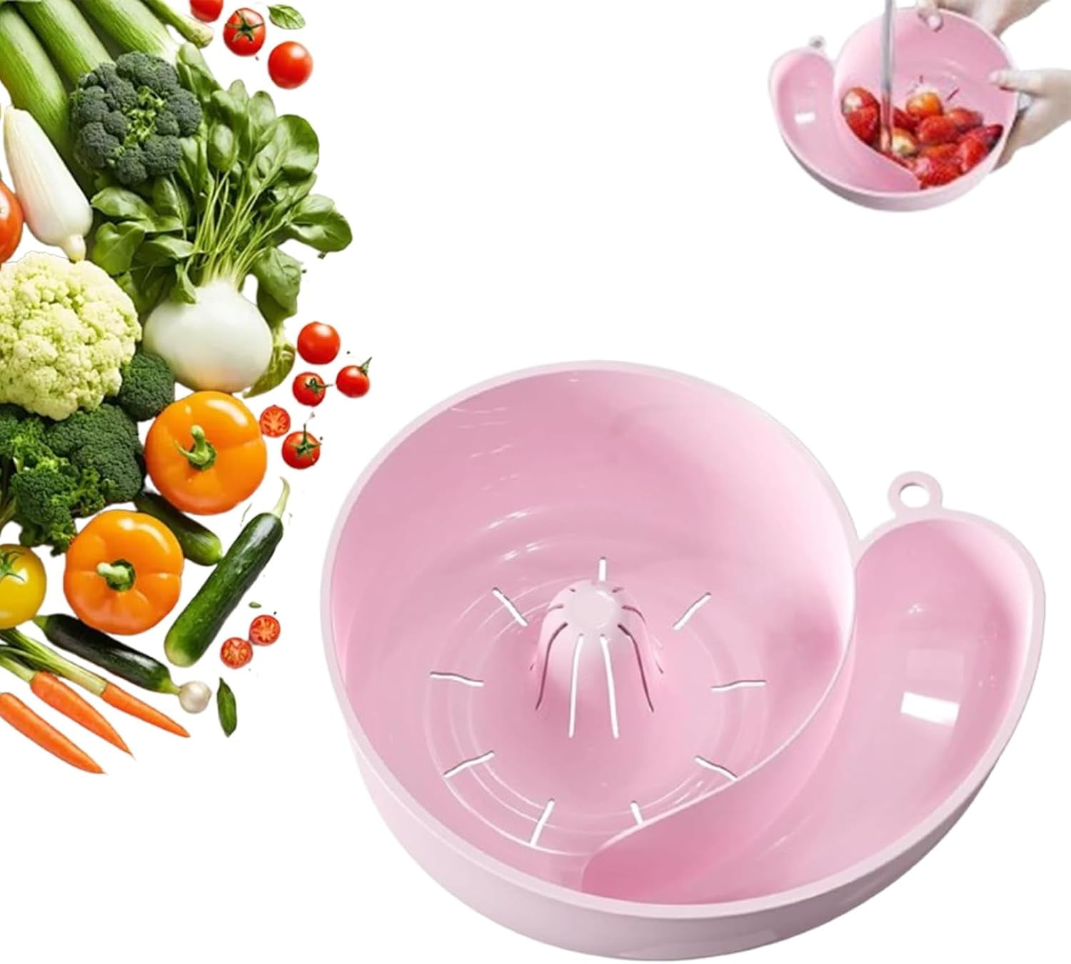 Égouttoir à Fruits En Forme D'Escargot - Accessoire De Cuisine Réutilisable Pour Légumes Et Baies - 20,5x7 Cm