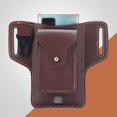 thumbnail image 3 of Fanny Waist Bag Men Leather Belt Bum Pack Phone Case Wallet (Light Brown), 3 of 7