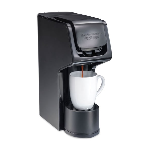 Cafetera Hamilton Beach Individual Monodosis 2 en 1 FlexBrew Compatible con K-Cup y Café Molido 1400W Negra