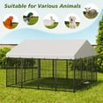thumbnail image 3 of imerelez 10'x10' Outdoor Dog Kennel with Metal Dog Gate, Outdoor Dog Pens with Roof, Heavy Duty Dog Kennel for Backyard Farm Use, 3 of 9