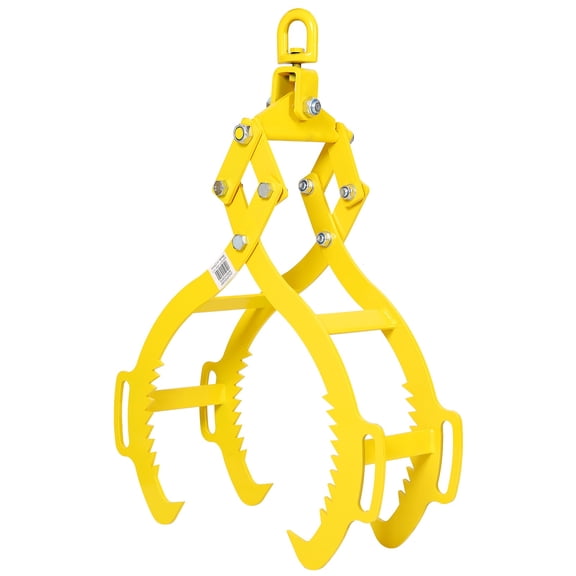 28" 4-Claw Logging Tongs, 3,000 lb Capacity Skidding & Lifting Grabber for Firewood, Timber, and Logs