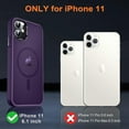 thumbnail image 2 of Strong Magnetic for iPhone 11 Case Compatible with Magsafe, [13FT Drop Resistant] Translucent Matte Skin Feeling Back, Aluminum Alloy Keys Shockproof Phone Case iPhone 11, Deep Purple, 2 of 14