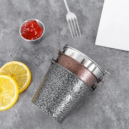 

Clearance! NIHOND Mini Chip Bucket Mini Fry Basket Containers for Toys Drinks Bucket Easter Buckets French Fries Bucket Fry Basket Holder Small Metal Pail Succulent Plants Stainless Steel Candy