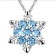 thumbnail image 1 of Collar de piedra natural para mujer Colgante estilo copo de nieve con chapado en plata y cristal GeweYeeli PS4474-03, 1 of 1