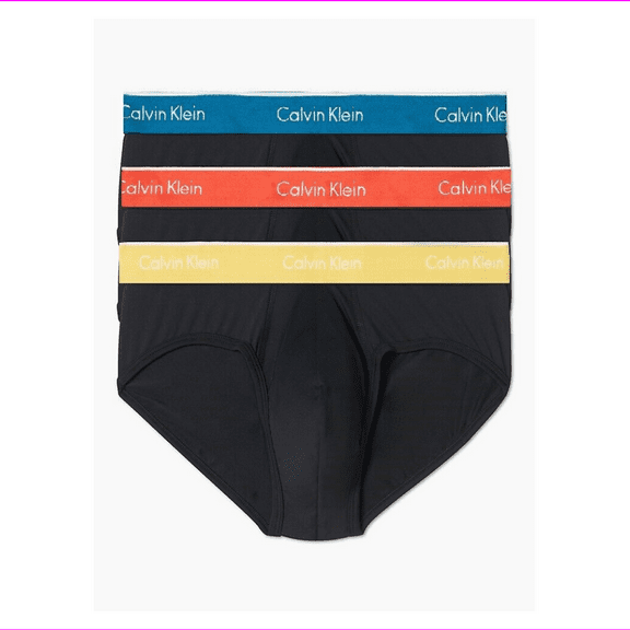 Calvin Klein Men's NP2162O Microfiber 3-Pack Hip Brief Black XL