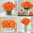 Artificial Chrysanthemums Flowers Ball Flowers, Orange Fake Mums