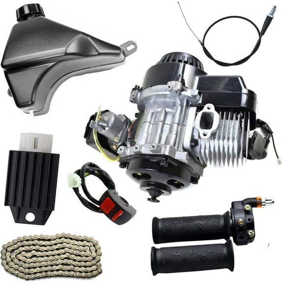 47cc 49cc 2-Stroke Engine Motor & Gas Fuel Tank & Chain & Handlebar Kit for Mini Pocket Scooter Dirt Bikes ATV Quad