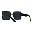 thumbnail image 2 of Womens Squared Rectangular Butterfly Plastic Sunglasses All Black, 2 of 4