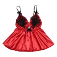 thumbnail image 1 of Mujeres con cuello en V Satén Sexy Stain Pijamas Bowknot Tops Fridja nalpqowj9192, 1 of 4