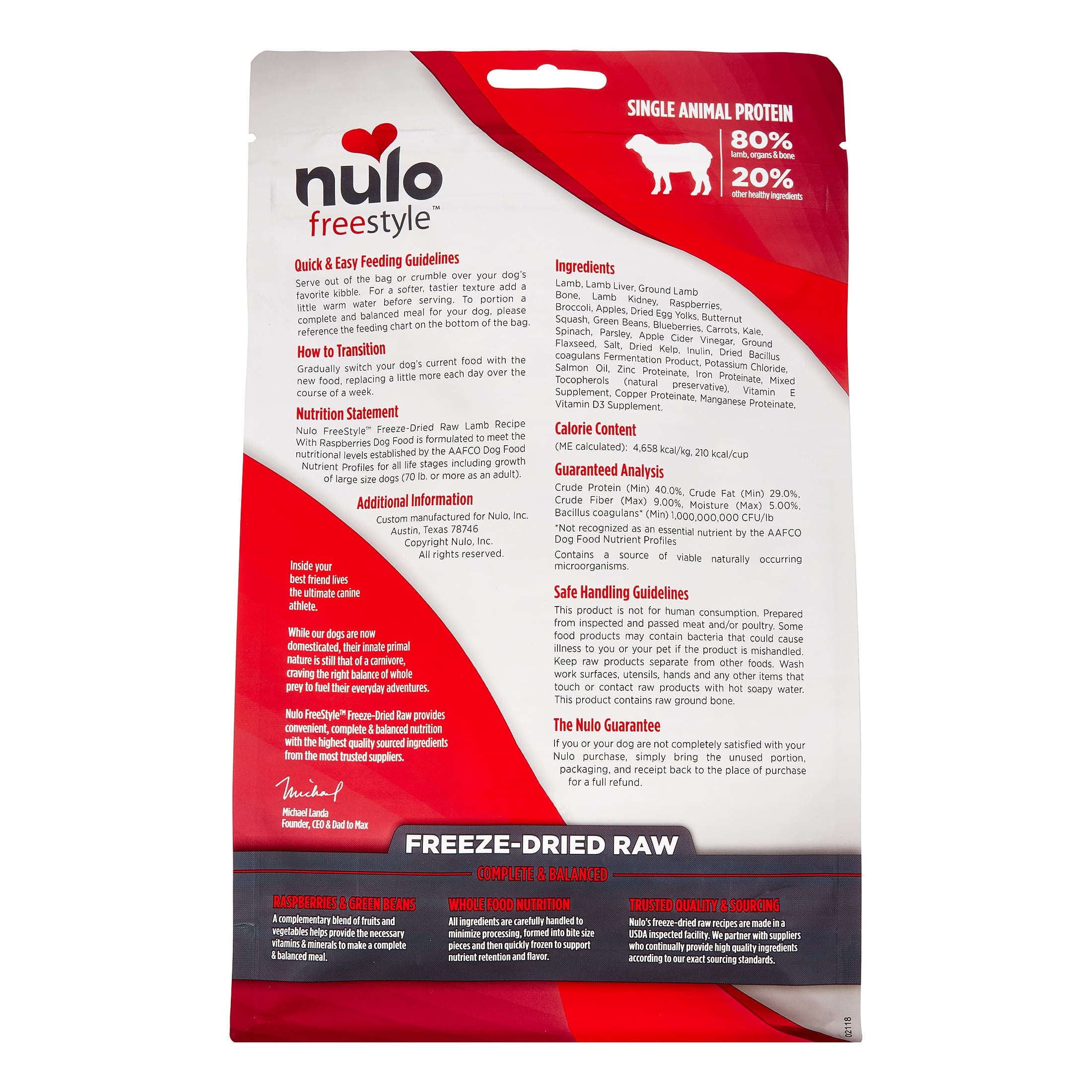 Nulo FreeStyle Grain-Free Lamb Freeze-Dried Dog Food, 5 Oz