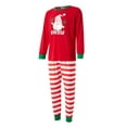 thumbnail image 4 of Family Matching Christmas Pajamas, Santa Print Long-Sleeved Tops + Stripe Trousers/One-Piece Jumpsuit/Dog Clothes, 4 of 10