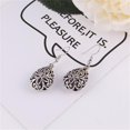 thumbnail image 2 of 1 par de pendientes de gota de agua con diseño de flores bordadas de Metal, pendientes colgantes de plata tibetana antigua, joyería Vintage para mujer, nuevo, 2 of 4