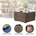thumbnail image 3 of Gaildon 7 Patio Outdoor Furniture Wicker Sectional Sofa Couch Lawn Sectional Black Glass Table, Red, 3 of 7