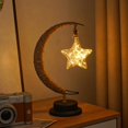 thumbnail image 4 of Lámpara de mesa decorativa, lámpara de noche de luna, lámpara de luz LED con hilo de algodón enrollado, 4 of 5