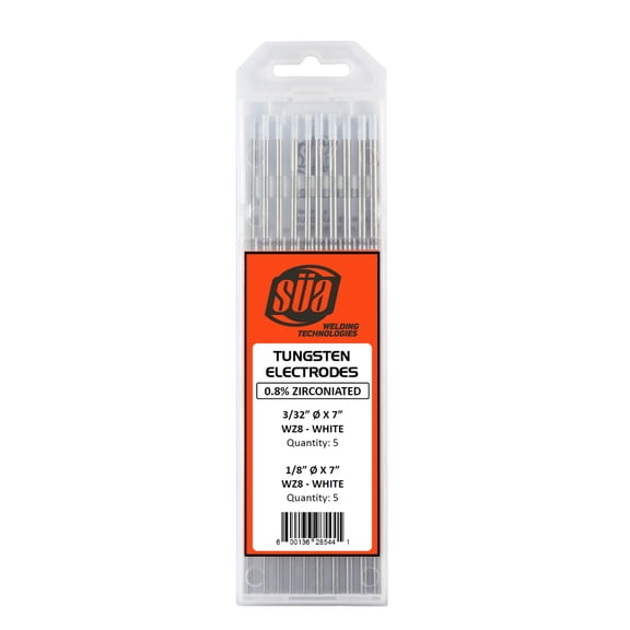 SÜA - 0.8% Zirconiated Tungsten Electrode - Mixed Sizes - 3/32" & 1/8" x 7" - (White Tip)